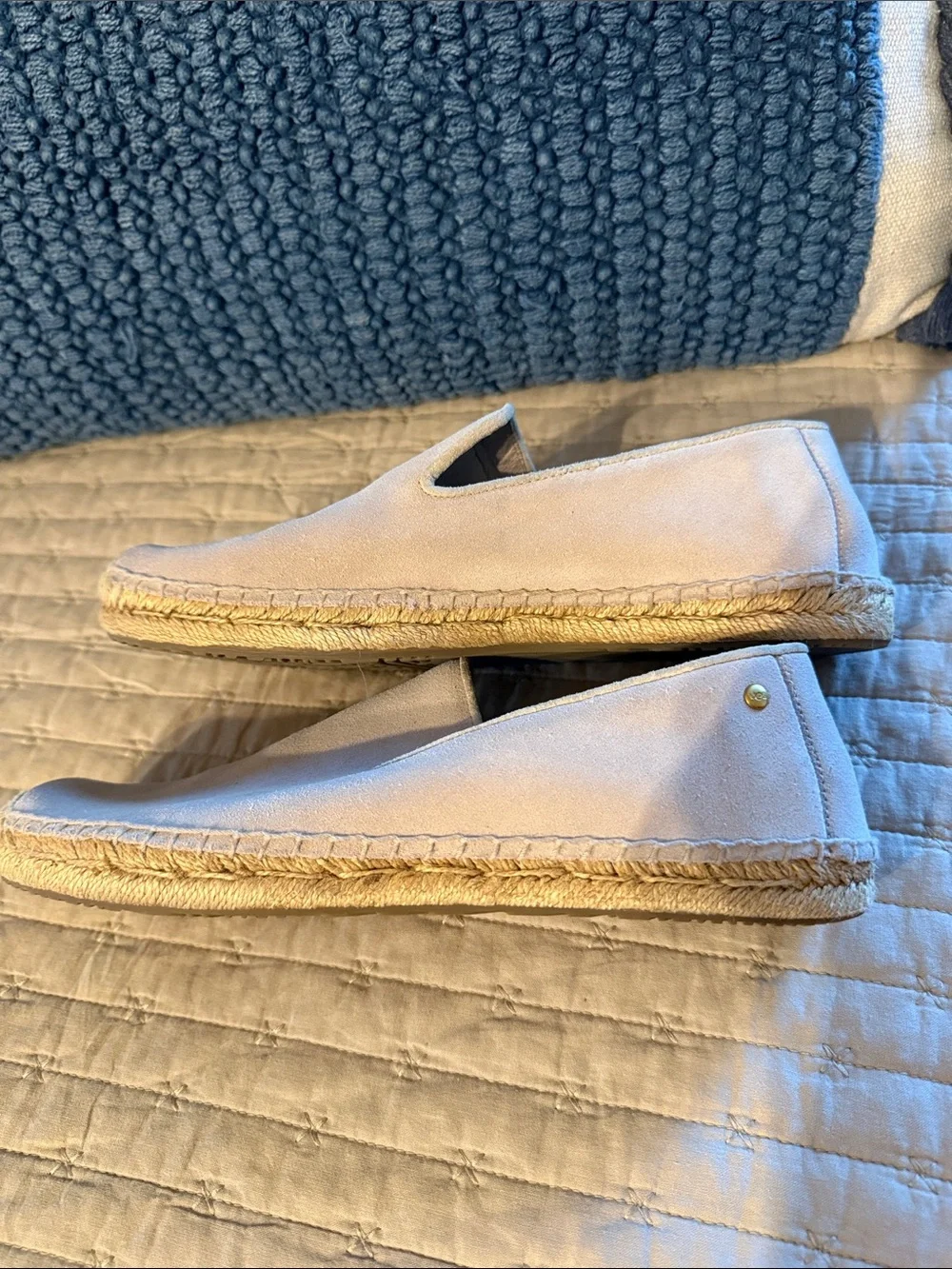UGG women's Slip-On Espadrille in Light Cream Suede